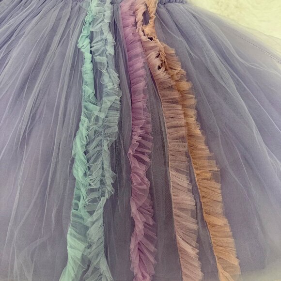 Cotton On Kids Girls Purple Tulle Rainbow Dress - Picture 3 of 11